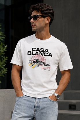Белая оверсайз футболка graphic-print 