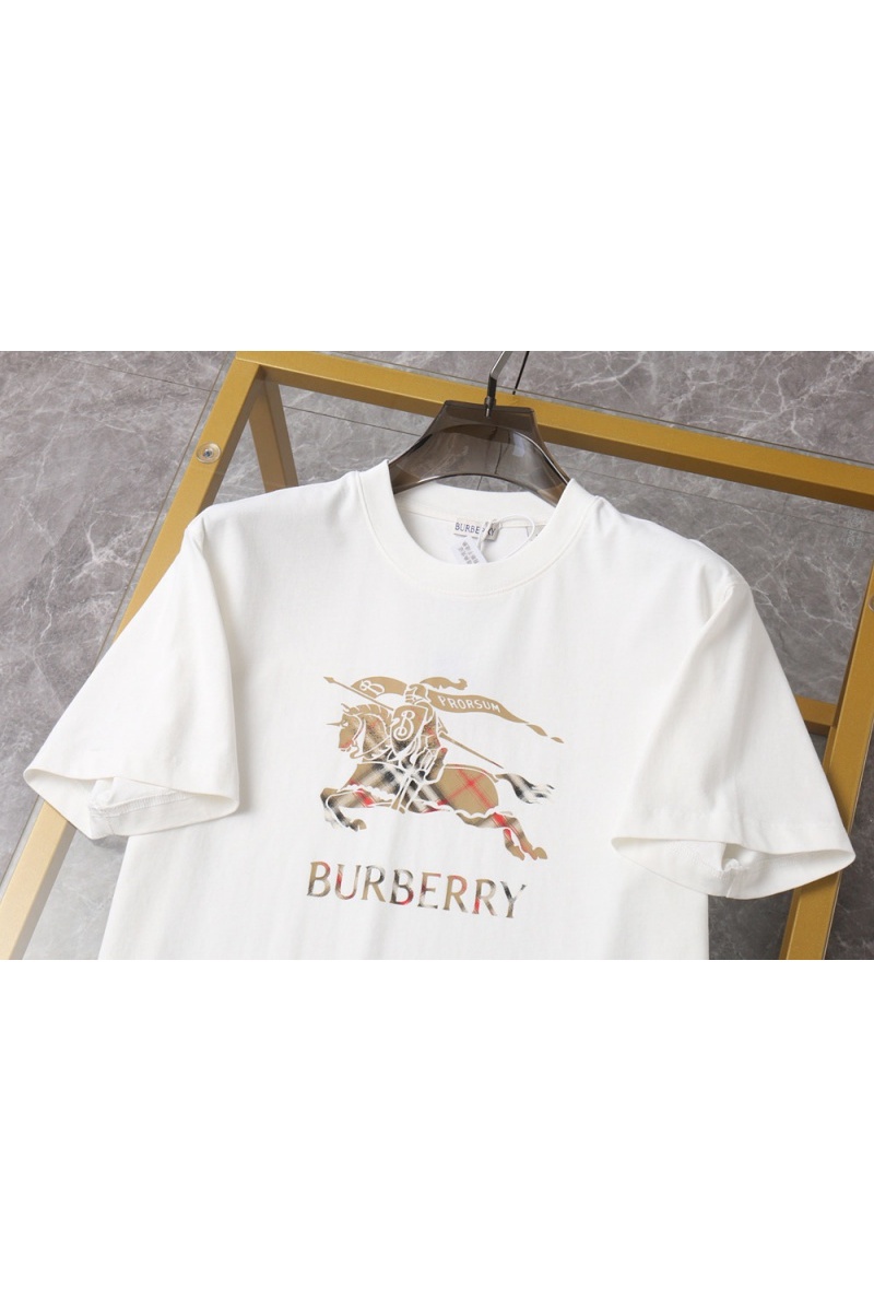Burberry Мужская белая футболка Equestrian Knight