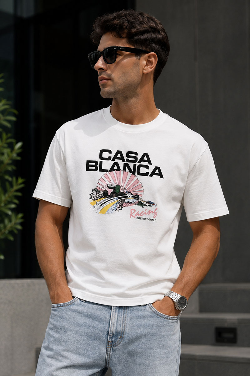 Casablanca Белая оверсайз футболка graphic-print 