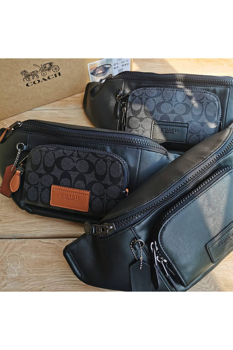 Coach Кожаная сумка на пояс Coach Track - Black