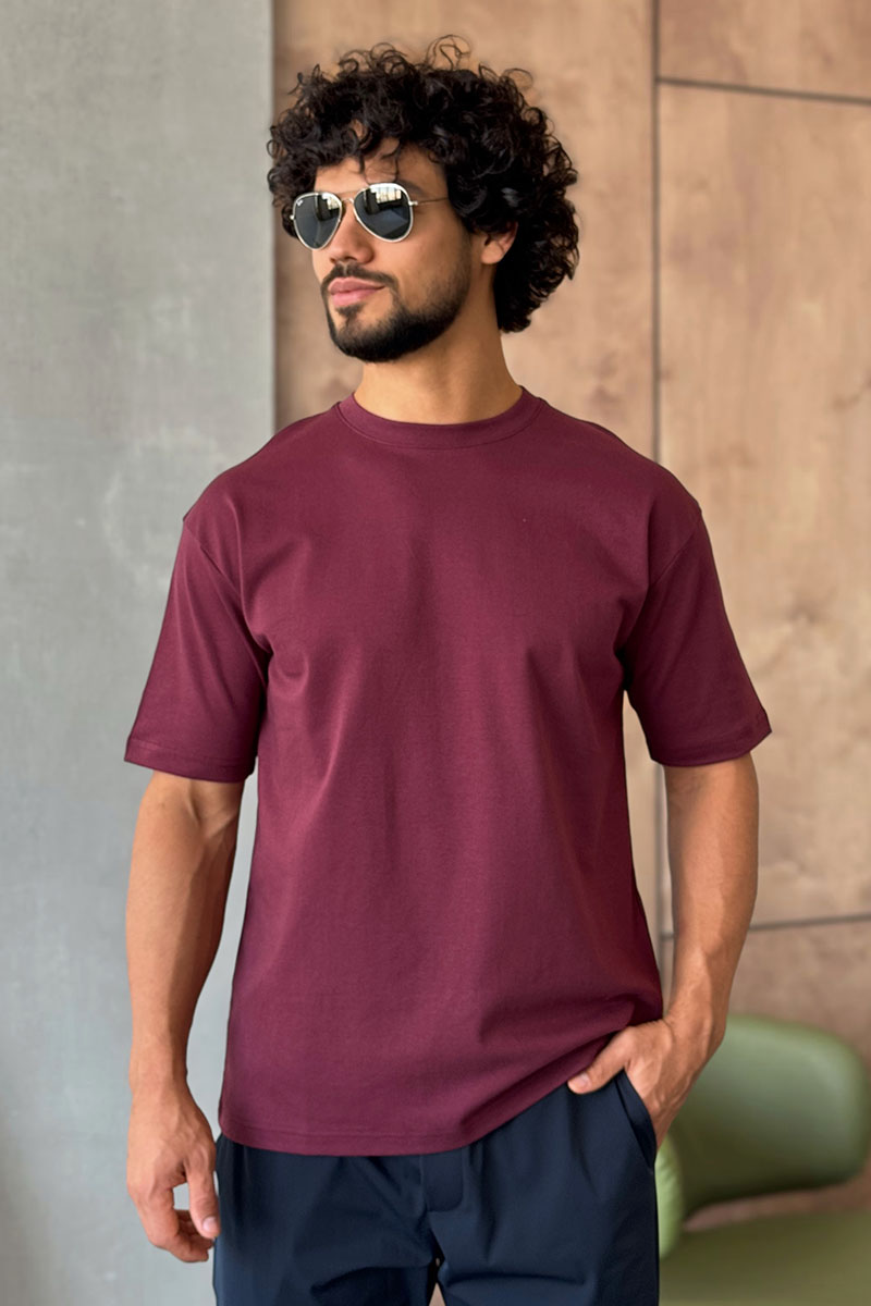 Y-3 Yohji Yamamoto Мужская бордовая футболка 