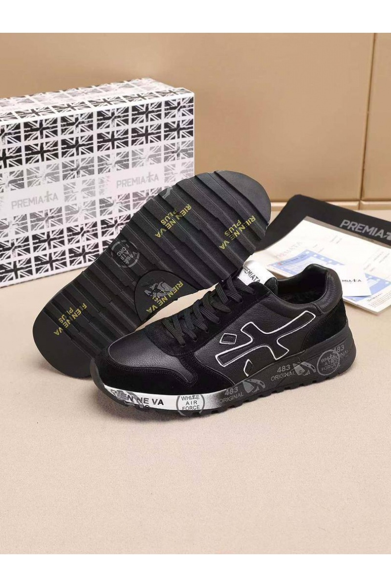 Premiata Комбинированные кроссовки с мехом low-top - Black