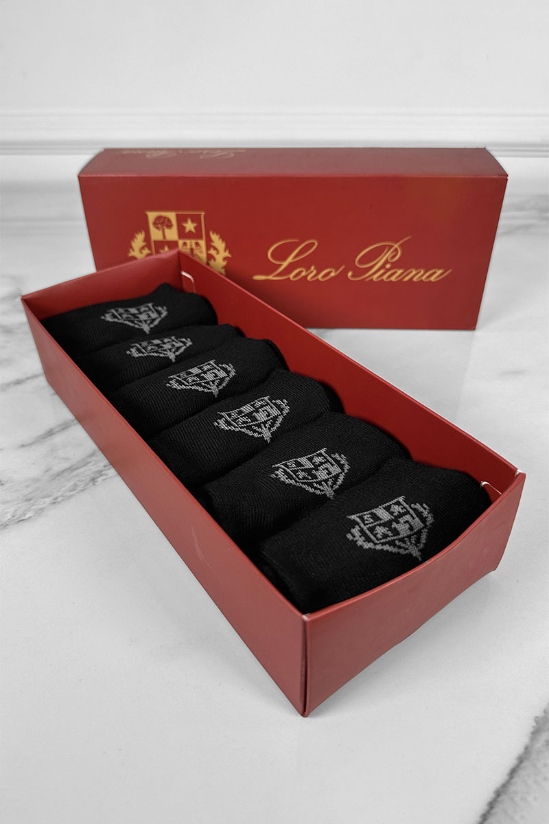 Loro Piana Комплект носков grey logo