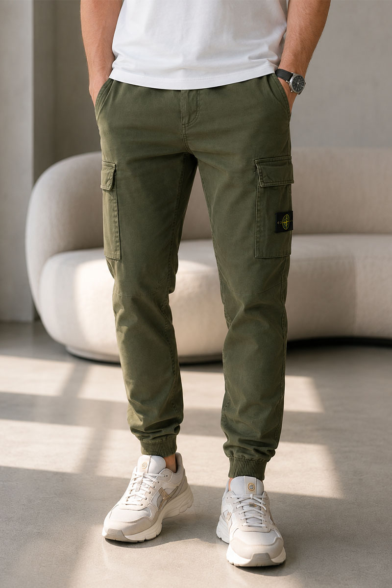 Stone Island Мужские джоггеры цвета хаки compass-patch