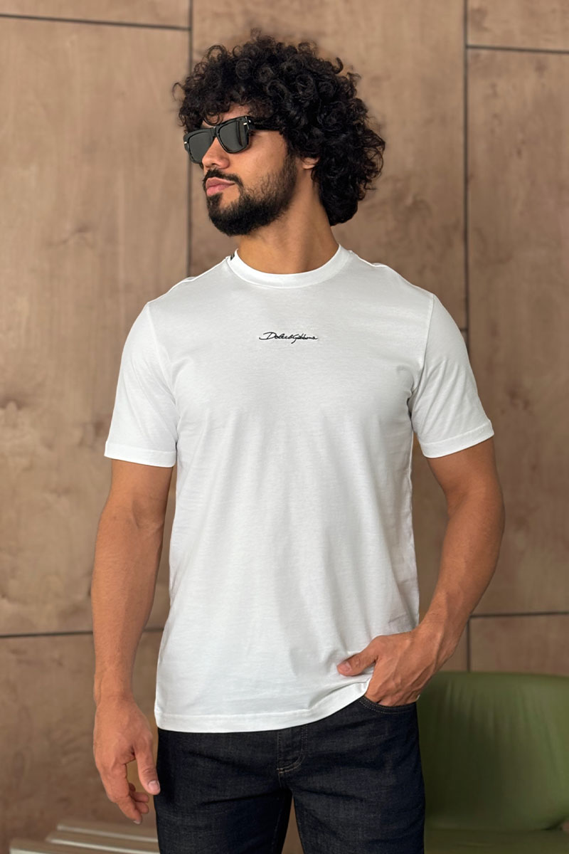 Dоlсе & Gаbbаnа Футболка белого цвета logo-embroidered