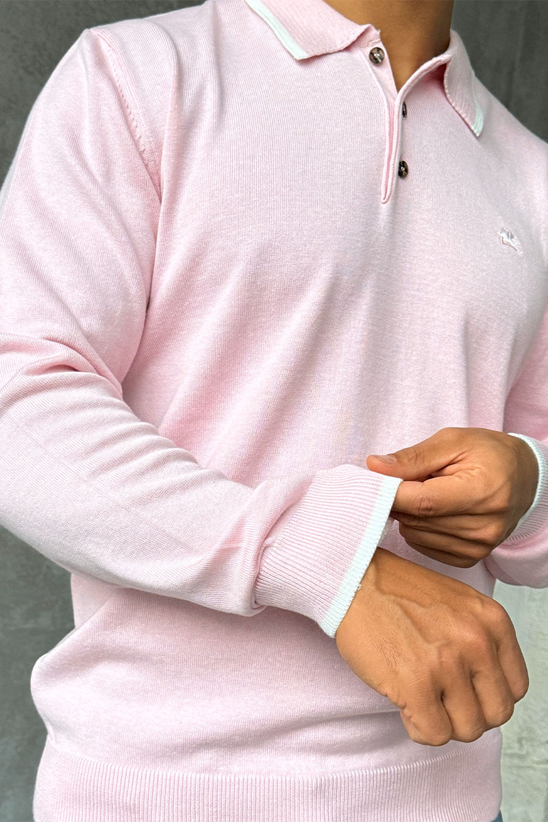 Etro Поло с длинным рукавом Pegaso logo - Pink 