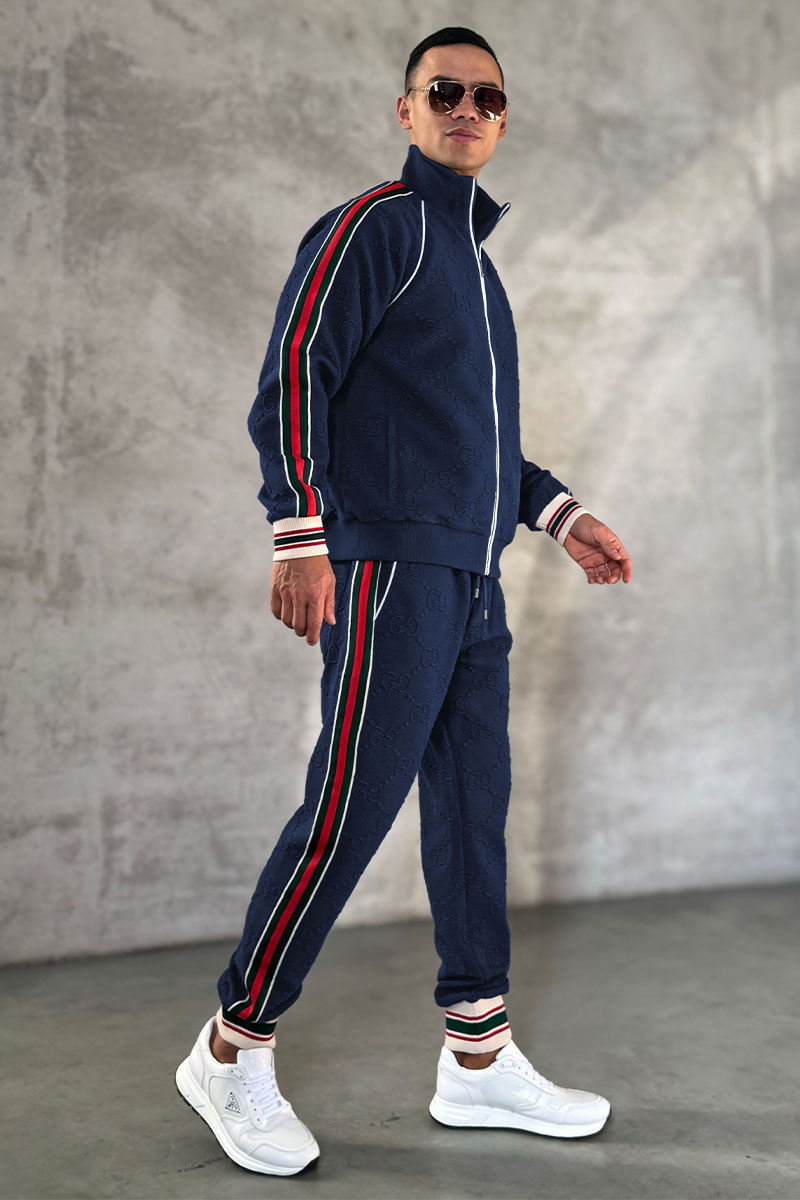 Gucci Тёмно-синий спортивный костюм GG jacquard