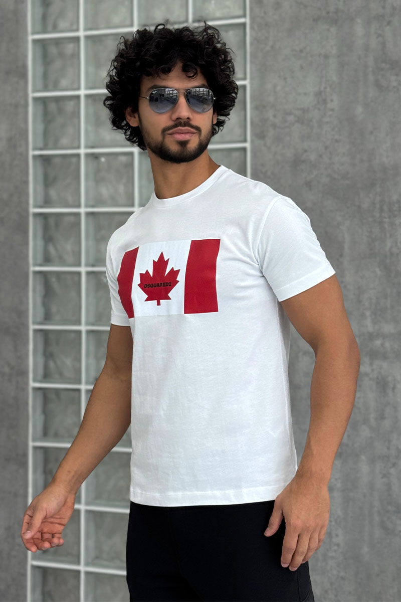 Dsquared2 Футболка белого цвета Flag of Canada 