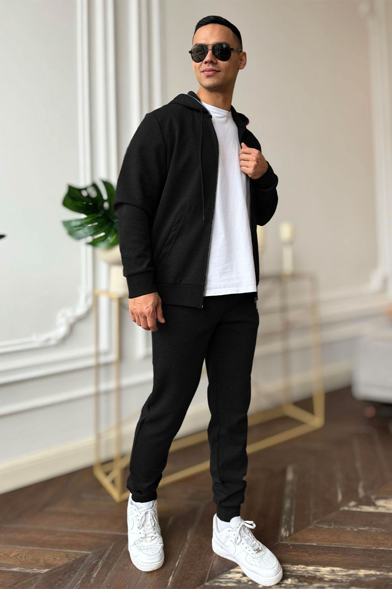 Moncler Чёрный спортивный костюм logo-embroidered 