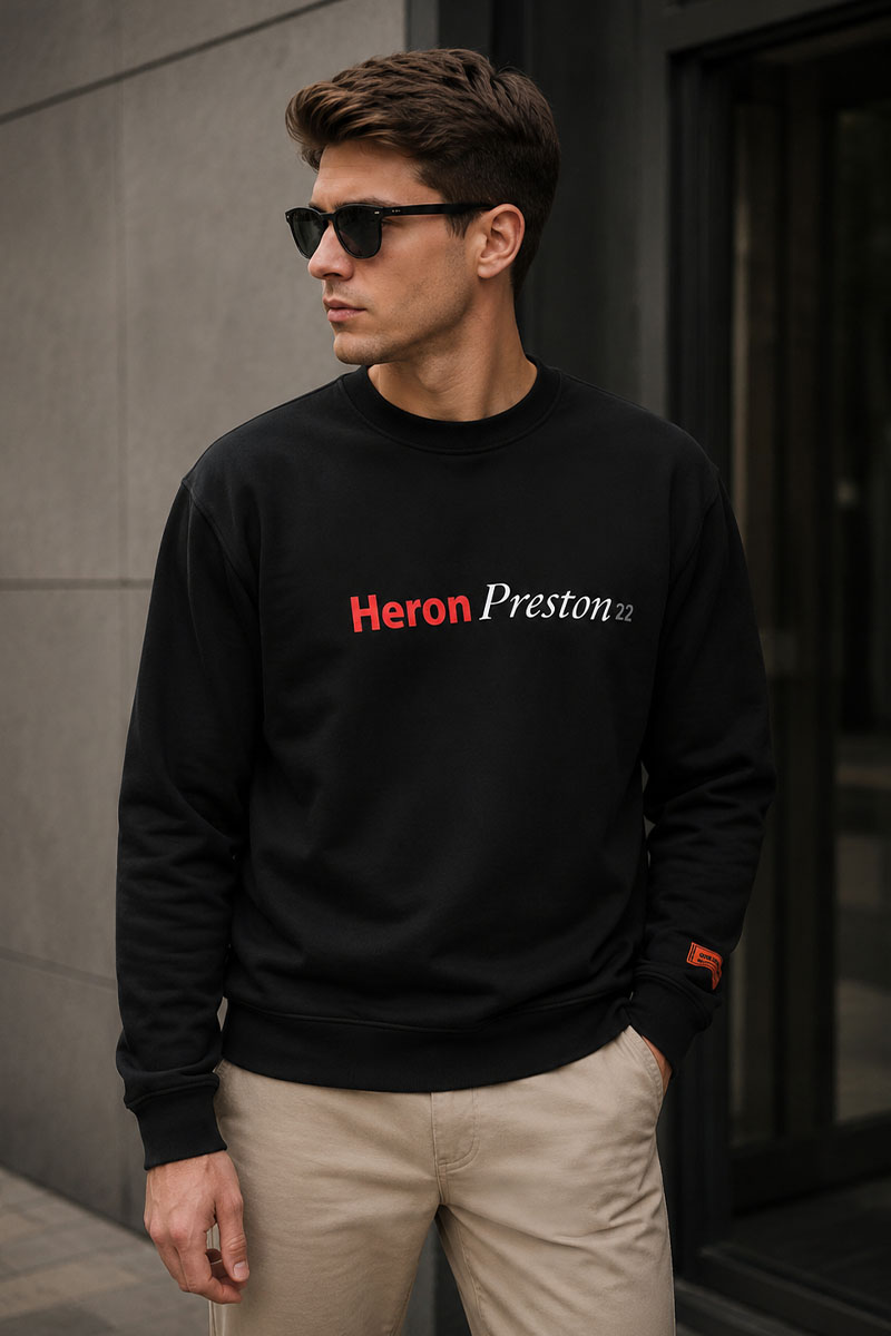 Heron Preston Мужской чёрный свитшот Multi Heron Censored