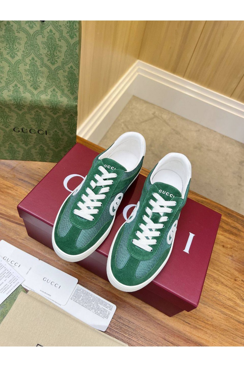 Gucci Женские замшевые кеды Premium - Green