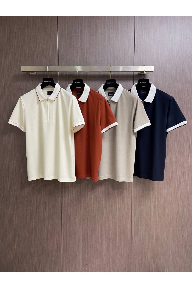 Kiton Мужское поло серого цвета premium