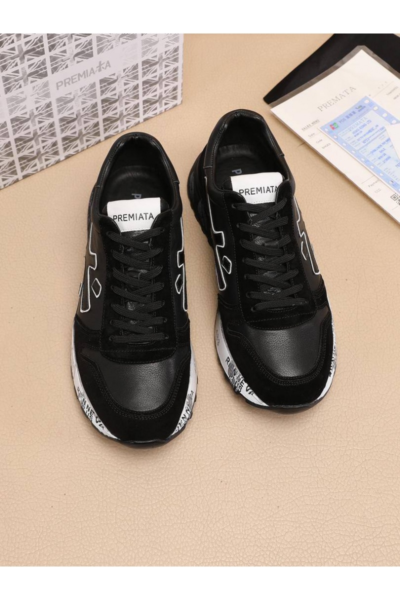 Premiata Комбинированные кроссовки Mick - Black