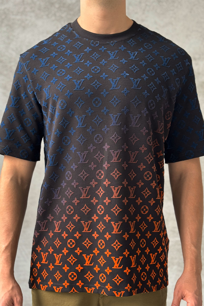 Lоuis Vuittоn Чёрная оверсайз футболка Monogram Gradient