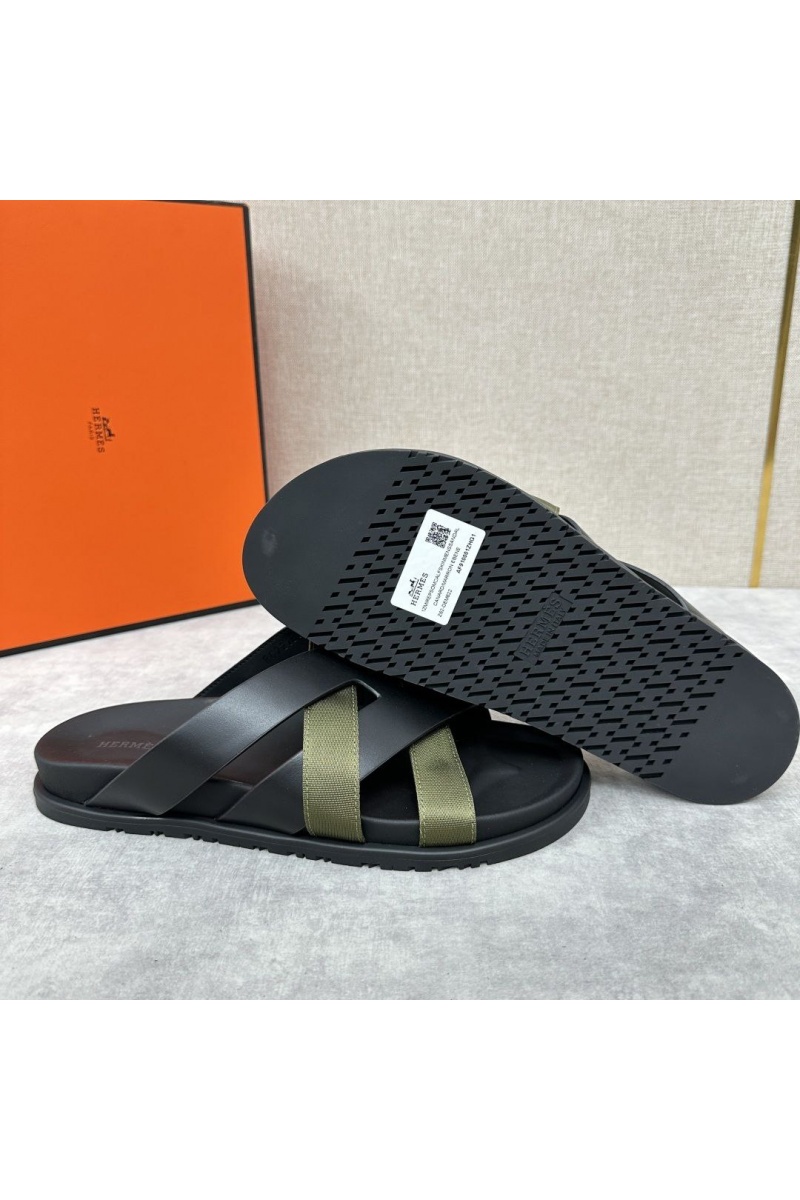 Hermes Мужские шлёпанцы Kazimir - Black / Khaki
