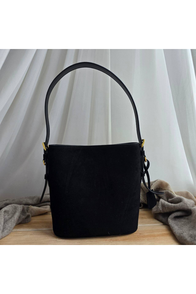 Prada Замшевая сумка Bucket 24x22 см - Black