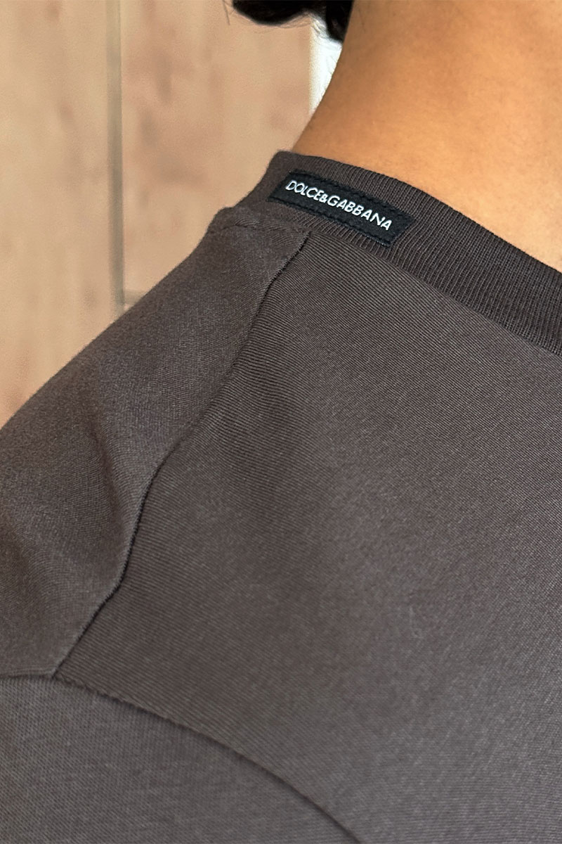 Dоlсе & Gаbbаnа Футболка коричневого цвета logo-embroidered