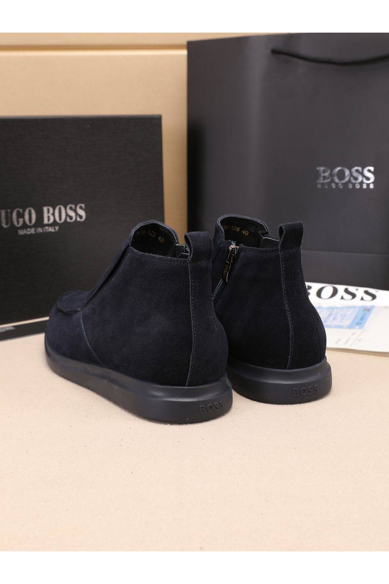 Hugо Воss Замшевые лоферы с мехом high-top - Navy