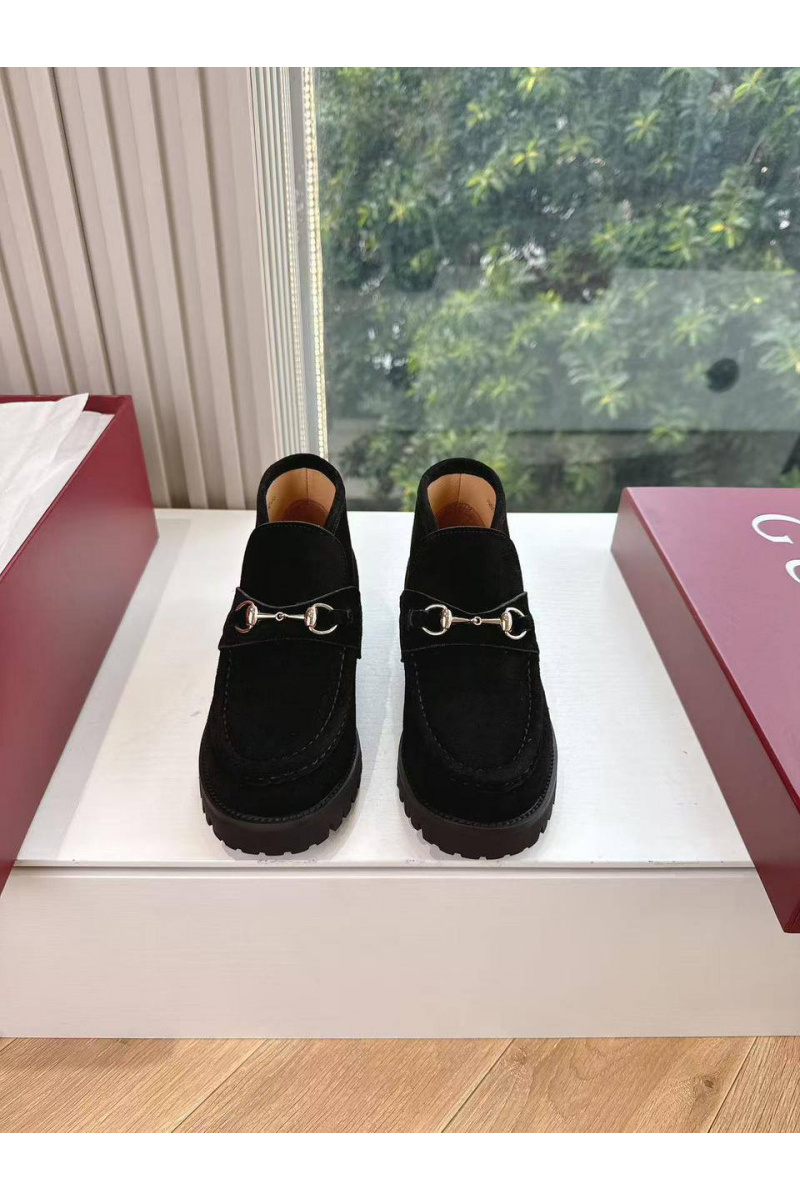 Gucci Женские замшевые лоферы premium - Black