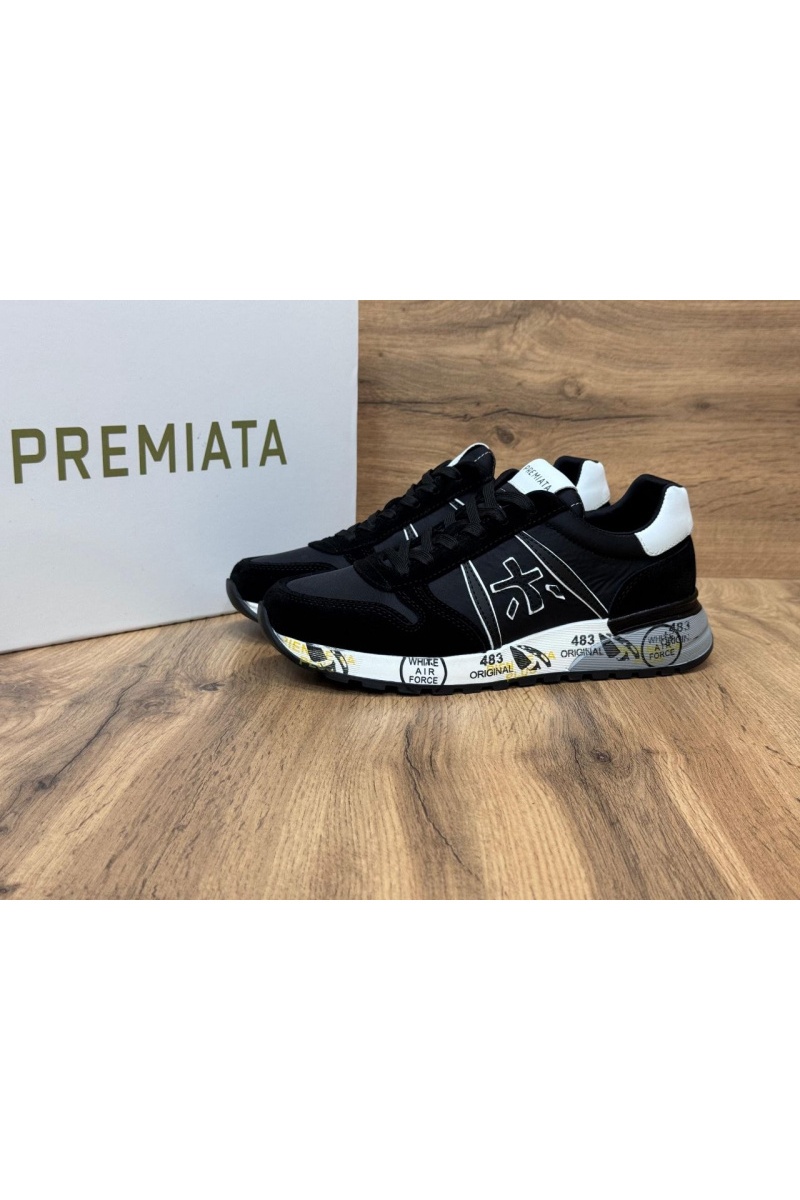 Premiata Мужские чёрные кроссовки Lander