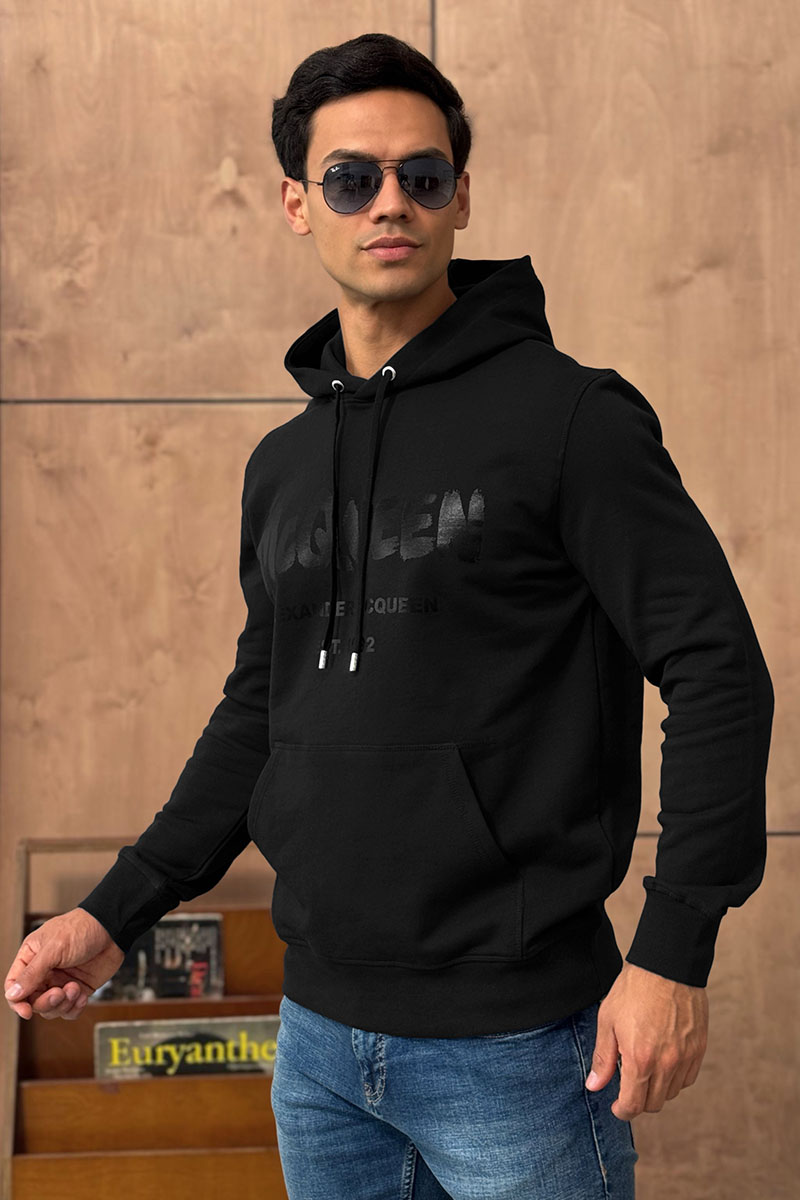 Alexander McQueen Чёрное худи graffiti logo-print 