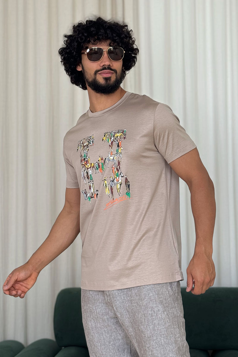 Hermes Мужская футболка Premium - Beige