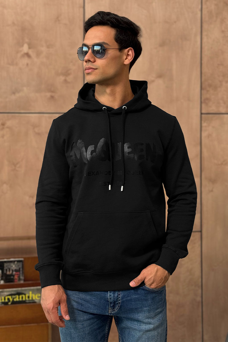 Alexander McQueen Чёрное худи graffiti logo-print 