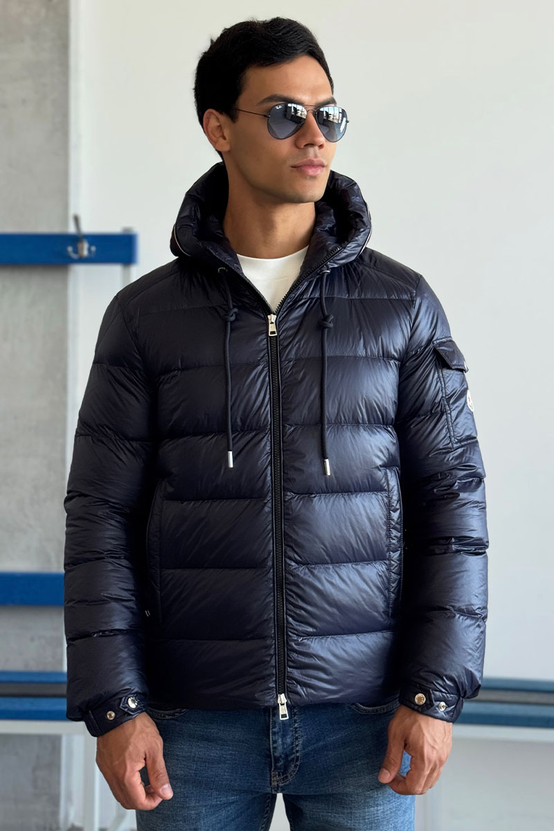 Moncler Мужской тёмно-синий пуховик Pavin