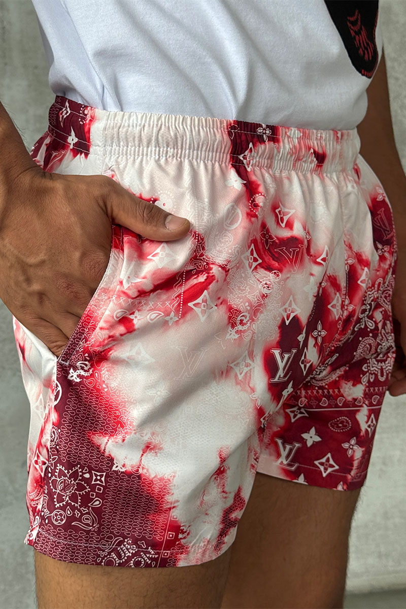 Lоuis Vuittоn Мужские красные шорты monogram bandana 
