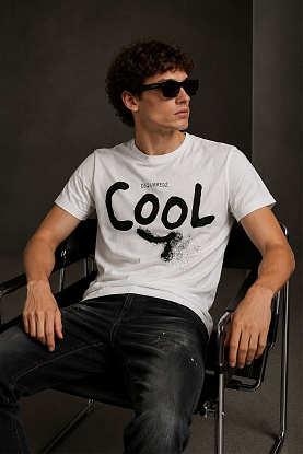 Белая оверсайз футболка Cool-print