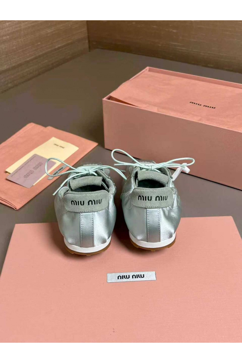 MIU MIU Женские кроссовки Plume Satin premium