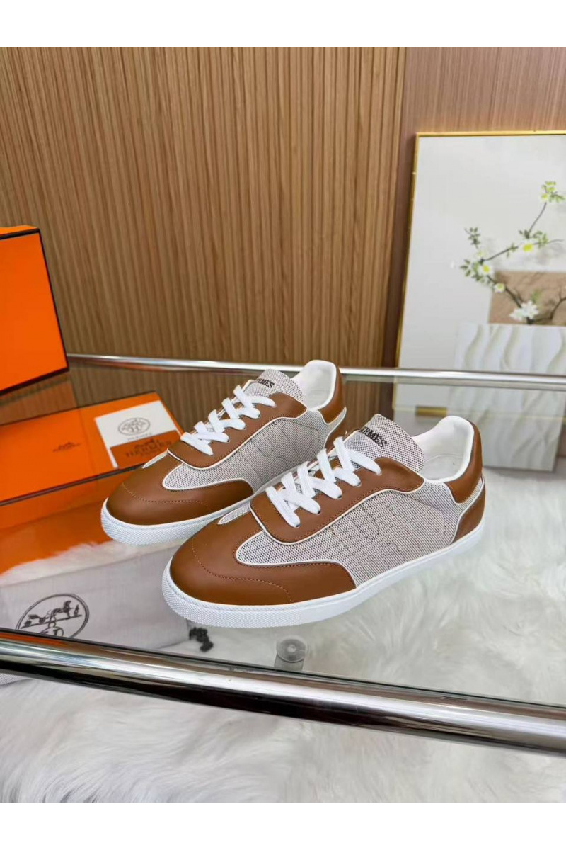 Hermes Женские кожаные кроссовки Match