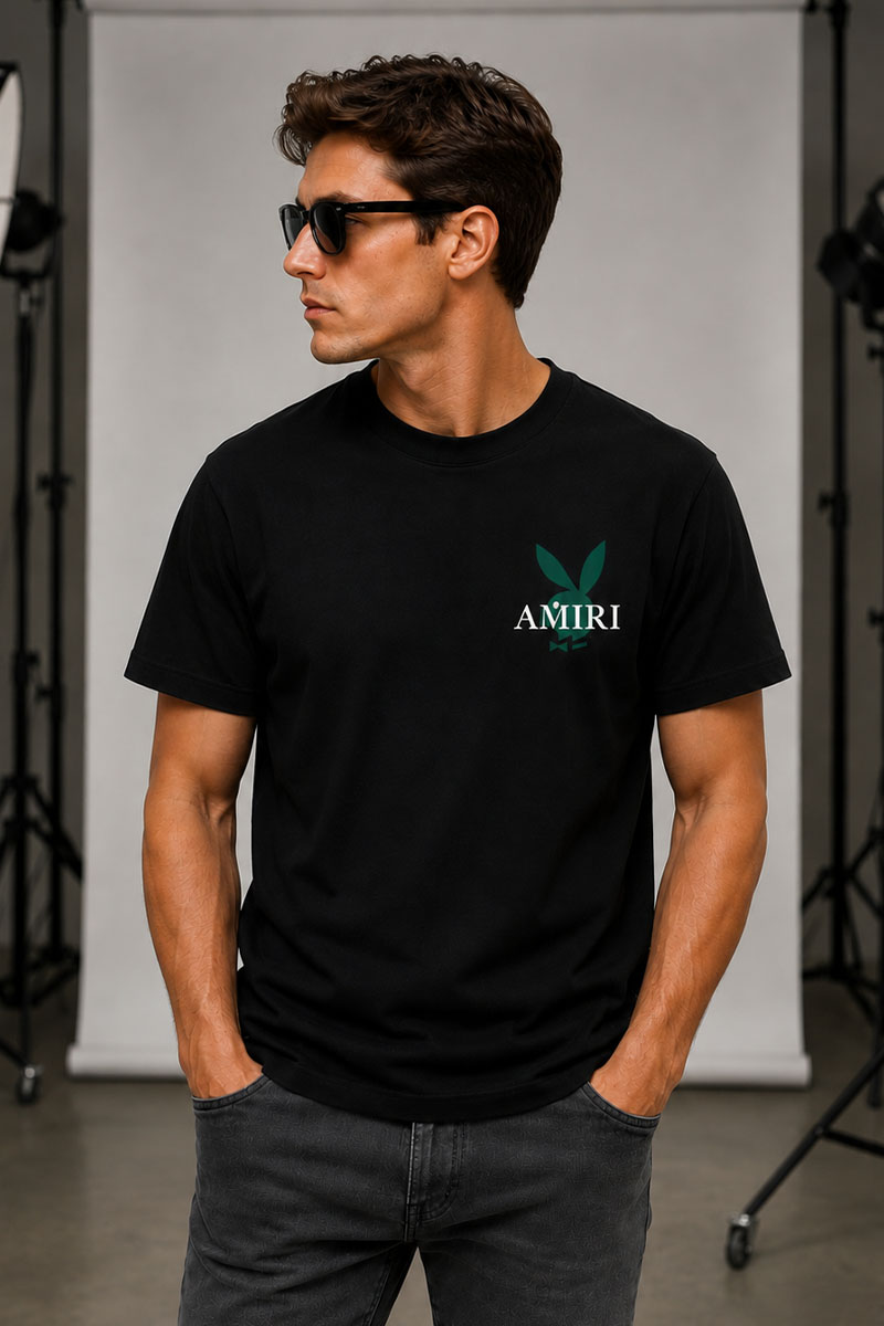 Amiri Чёрная оверсайз футболка Playboy Bunny