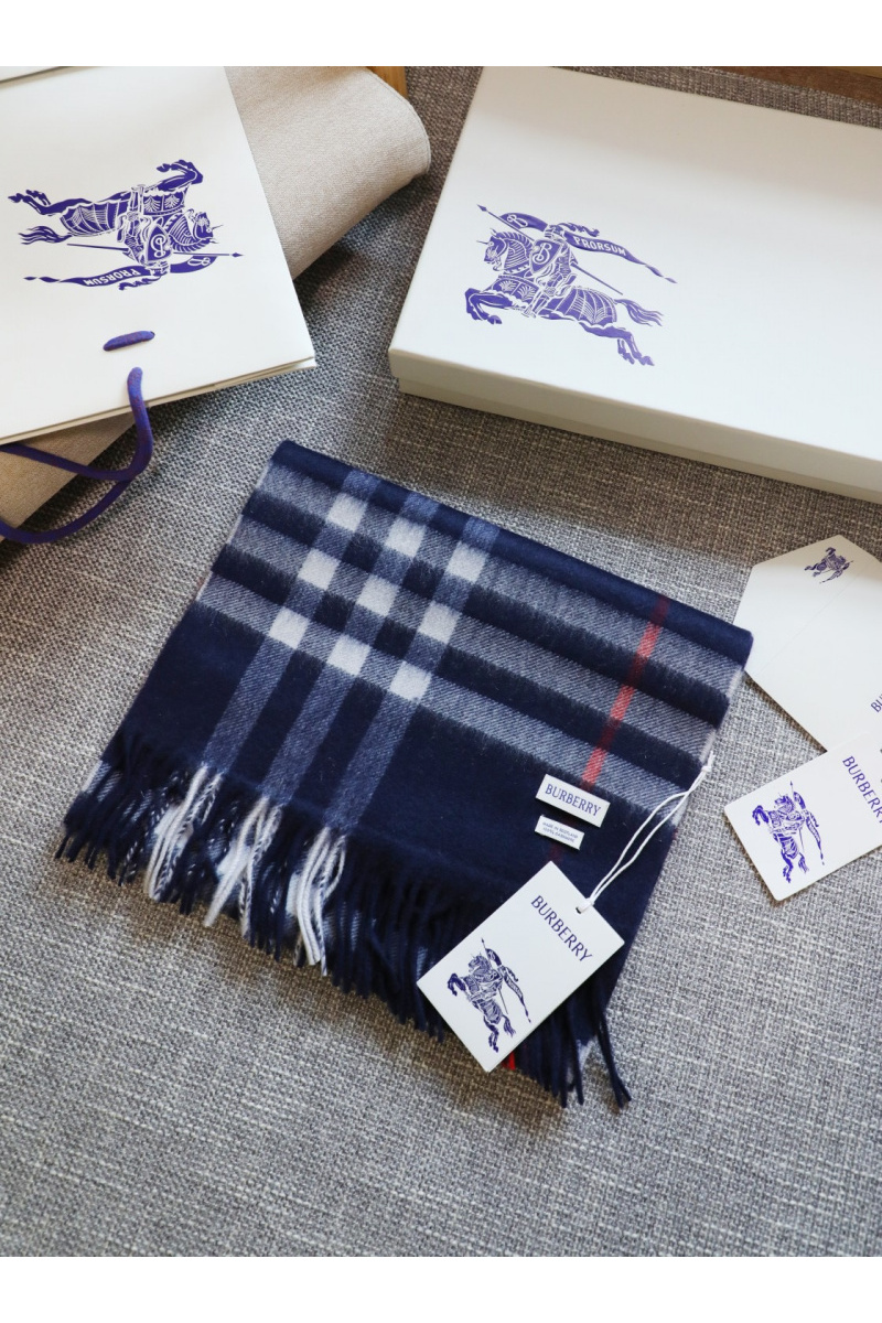 Burberry Шарф  two-tone Check premium 168x30 см - Navy