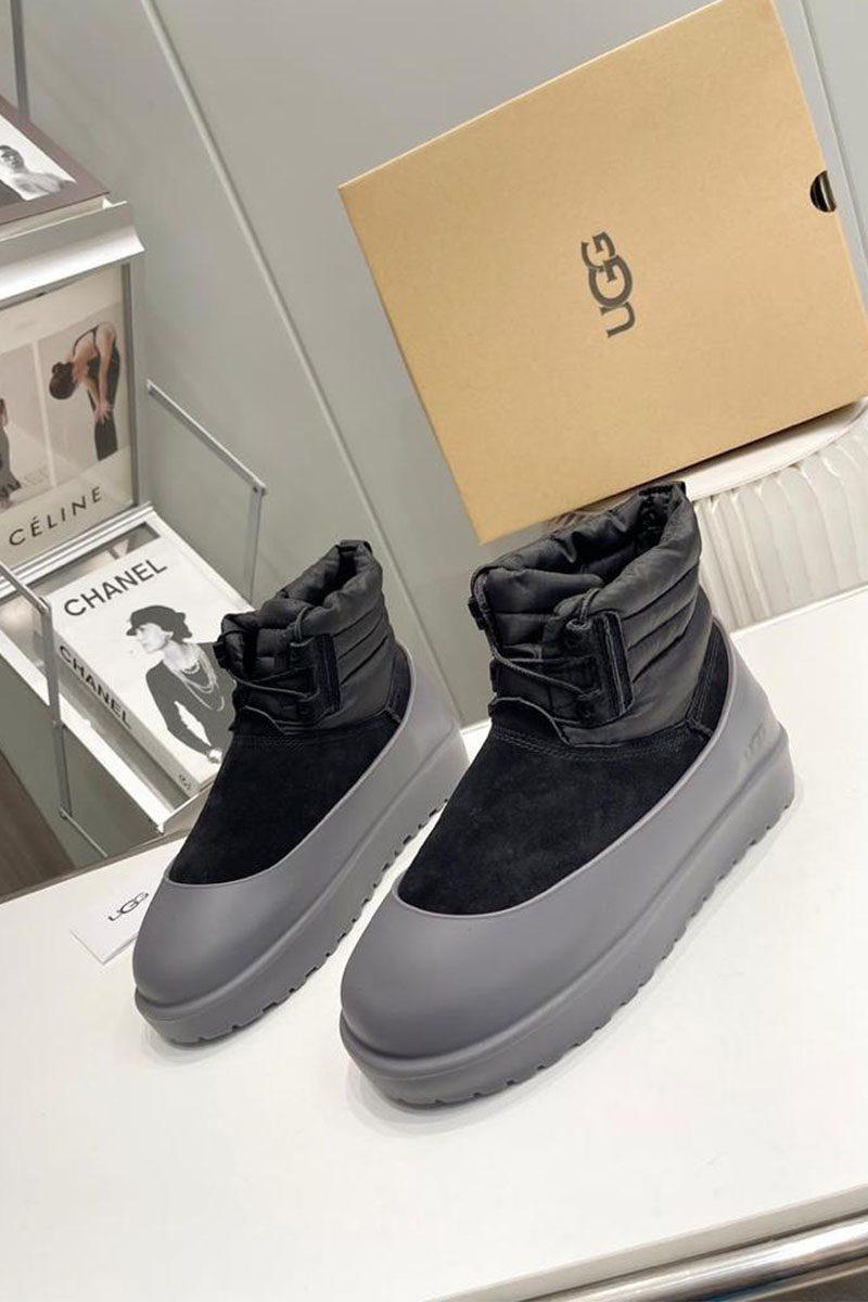 UGG Ботинки с мехом Classic Mini Lace-Up - Black