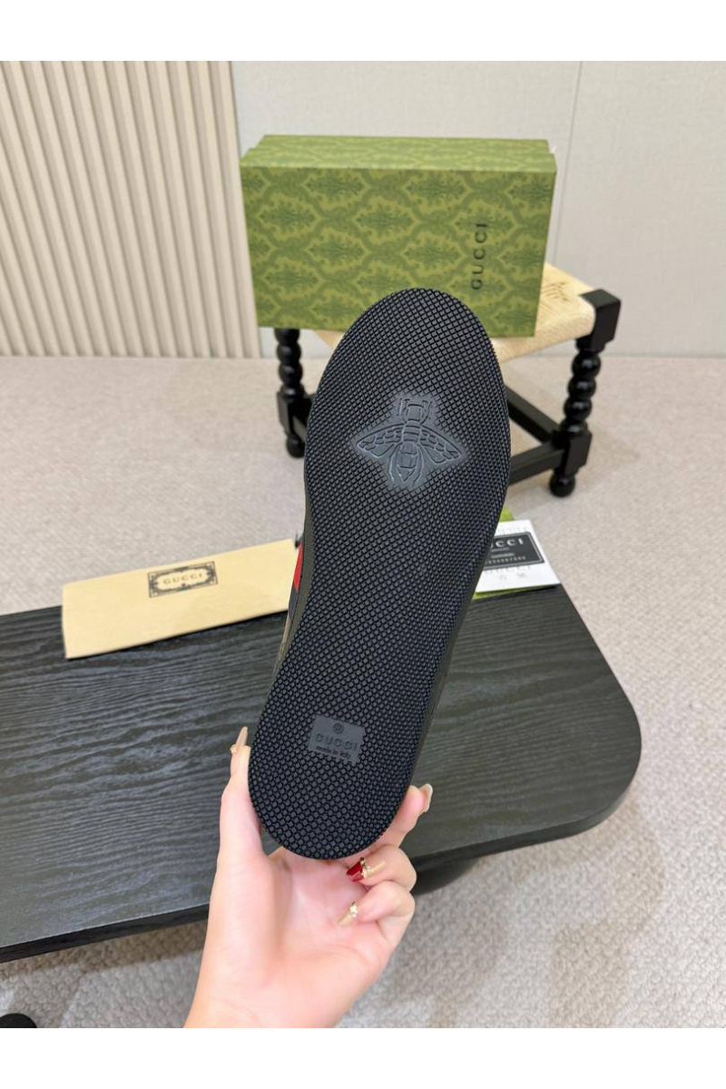 Gucci Кожаные кроссовки GG Screener - Black