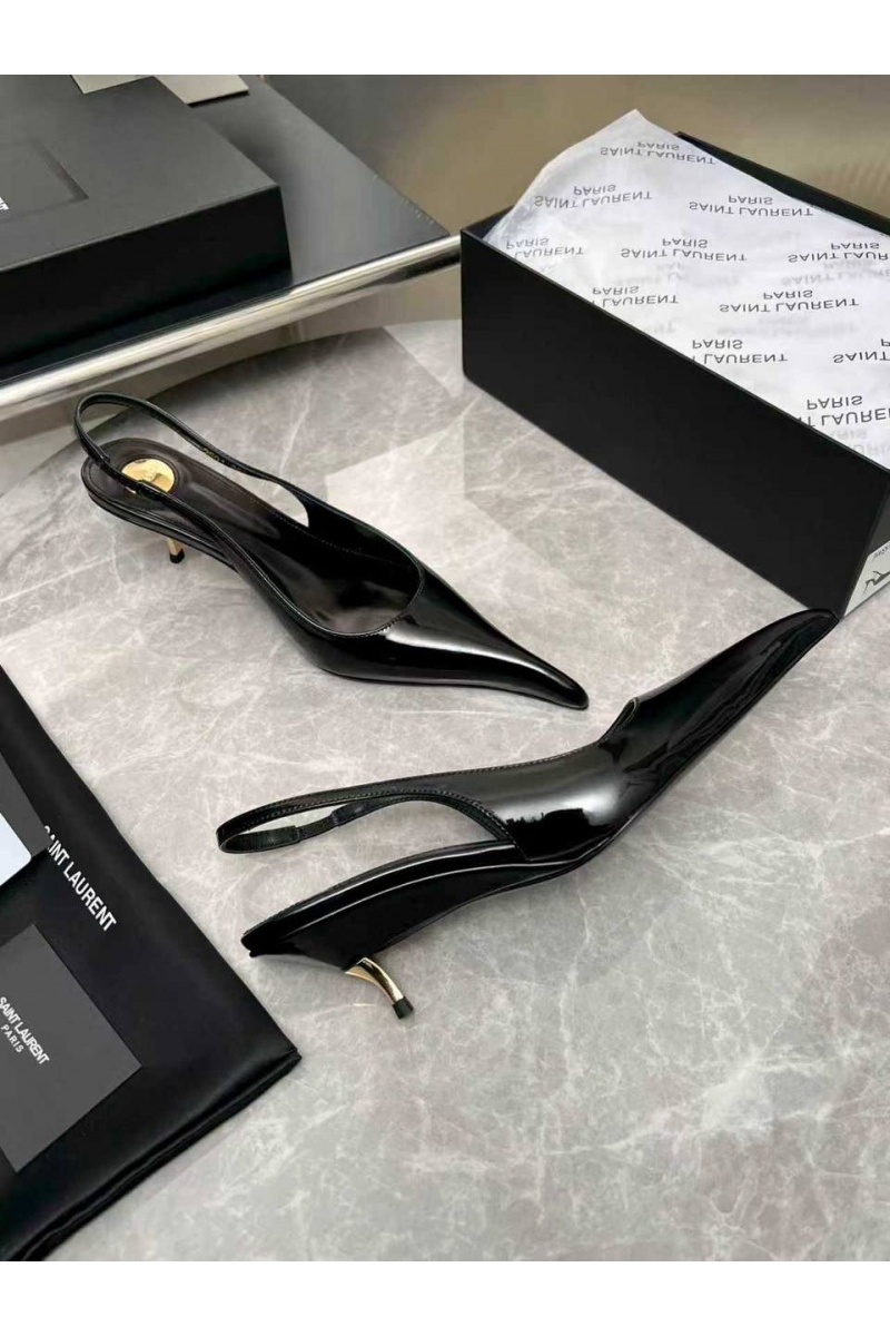 Yves Saint Laurent Женские кожаные туфли на каблуке premium