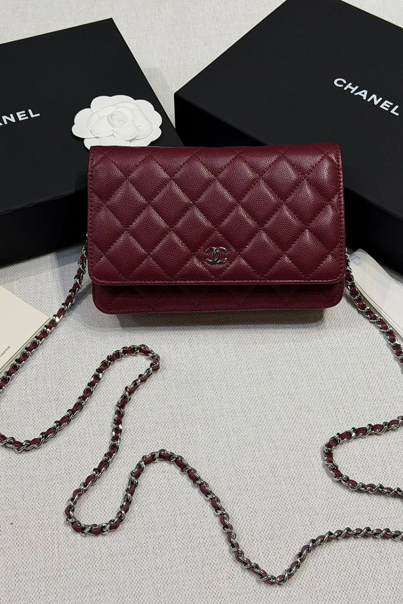 Chаnеl Кожаная сумка Wallet on Chain premium 19x12x4 см