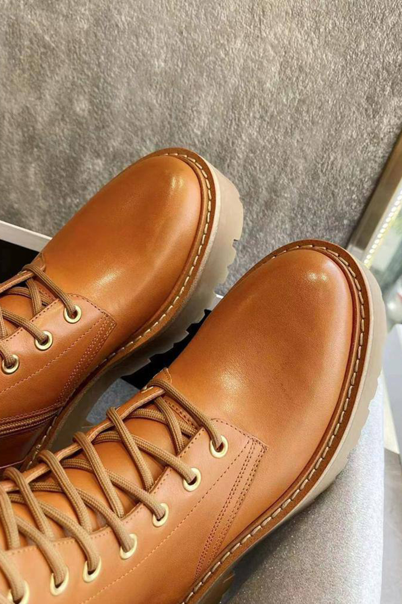 Celine Женские кожаные сапоги Premium - Brown