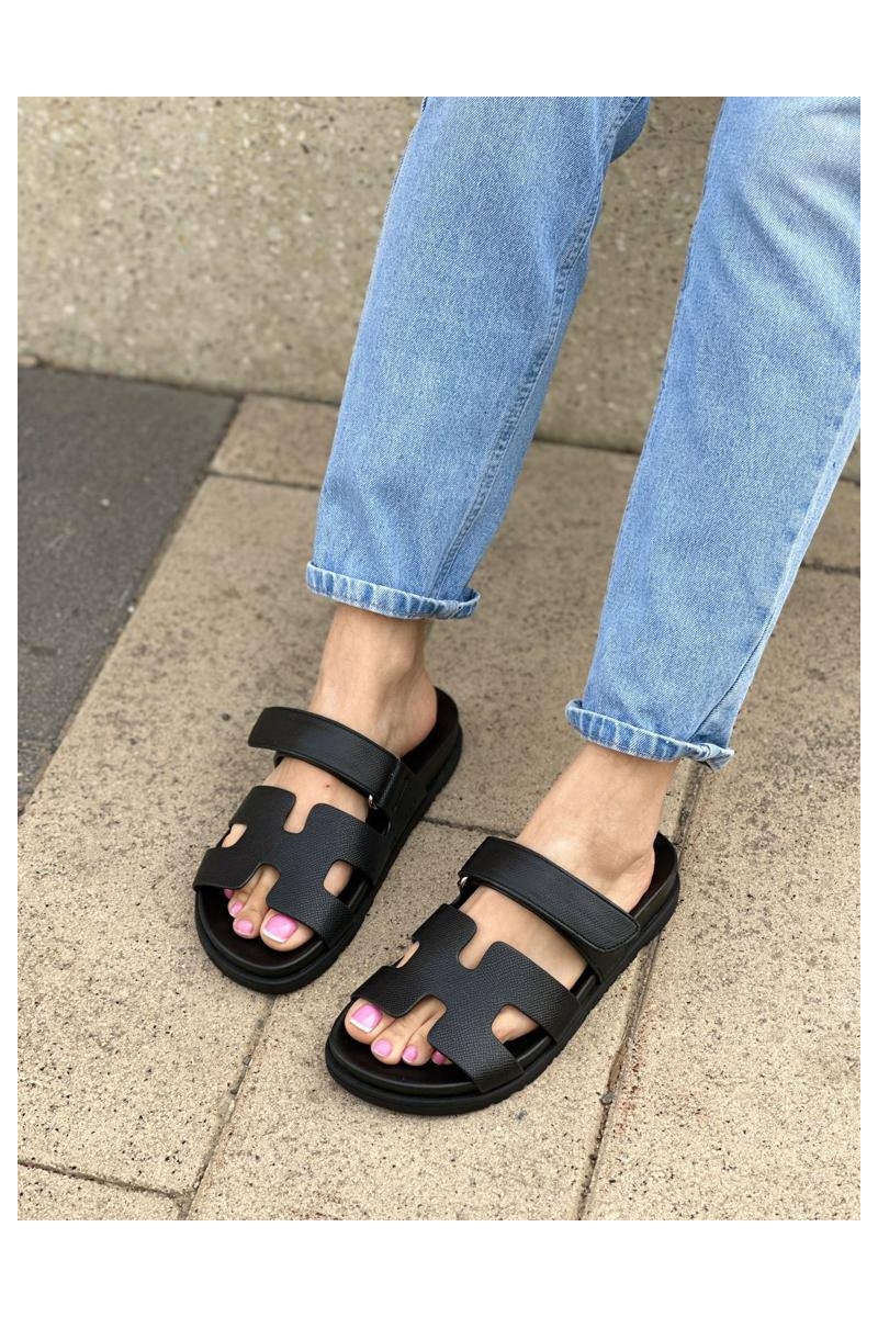 Hermes Женские кожаные сандалии Chypre - Black