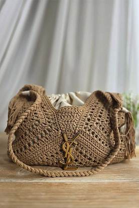 Плетёная сумка шоппер 37x25 см