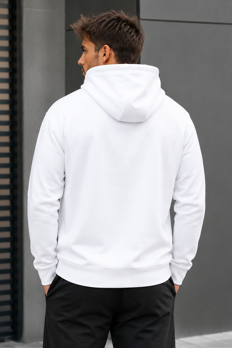Hugо Воss Белое мужское худи Dreeman logo-print
