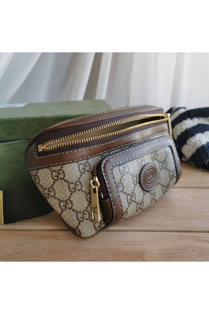 Gucci Сумка на пояс Interlocking G 23x12x2.5 см - Brown