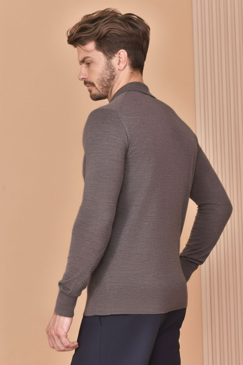 Loro Piana Поло с длинным рукавом Premium - Gray Coffee