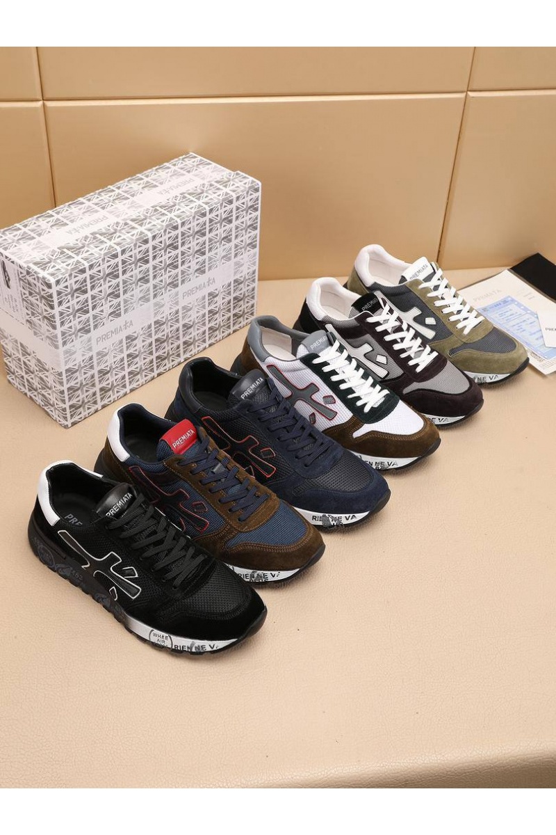 Premiata Комбинированные кроссовки Mick - Brown / Navy