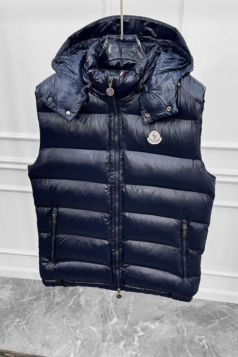 Moncler Мужской жилет logo-patch - Navy 