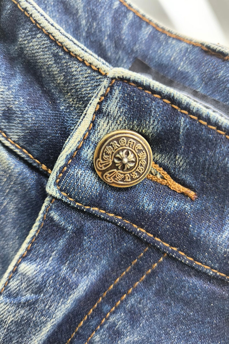 Chrome Hearts Мужские синие джинсы Premium
