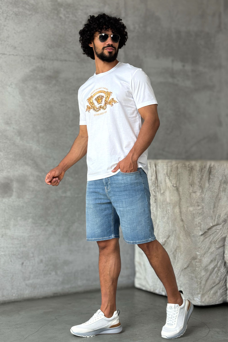 Versace Белая футболка Coupe Blason embroidered