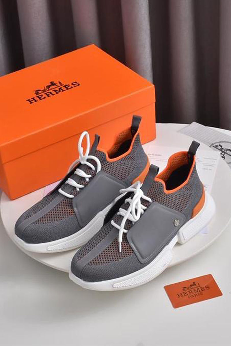 Hermes Мужские текстильные кроссовки Expert - Grey