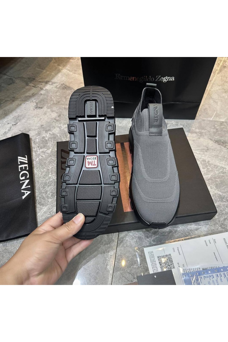 Zegna Мужские текстильные кроссовки 